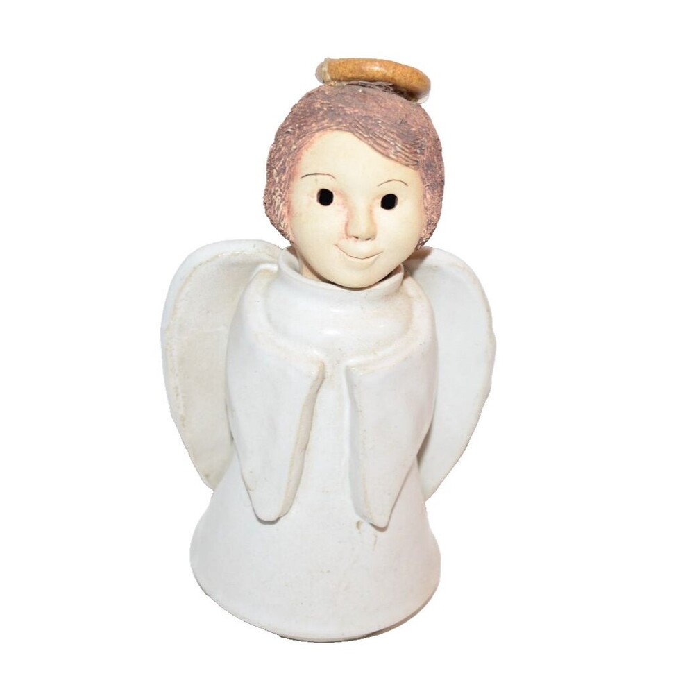 Vtg Rita Ward Pottery Angel of Light Oil Burning Lamp Statue handmade‎ signed
